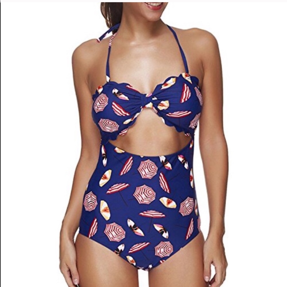 Halter top cut out swimsuit